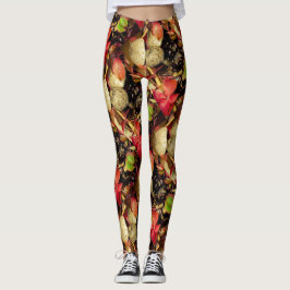 Foto på Höst löv hösten, kastanjemönster Leggings