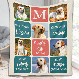 Foto på hund Memorial Gift Pet-förluståterställand Fleecefilt