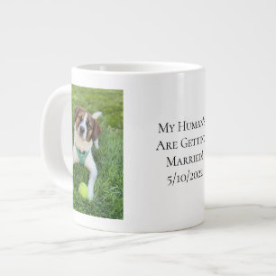 Foto på hund när min ägare gifter sig jumbo mugg