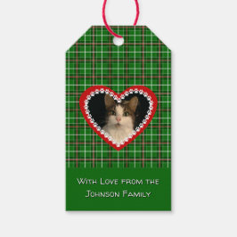 Foto på husdjur för julkontroll presentetikett