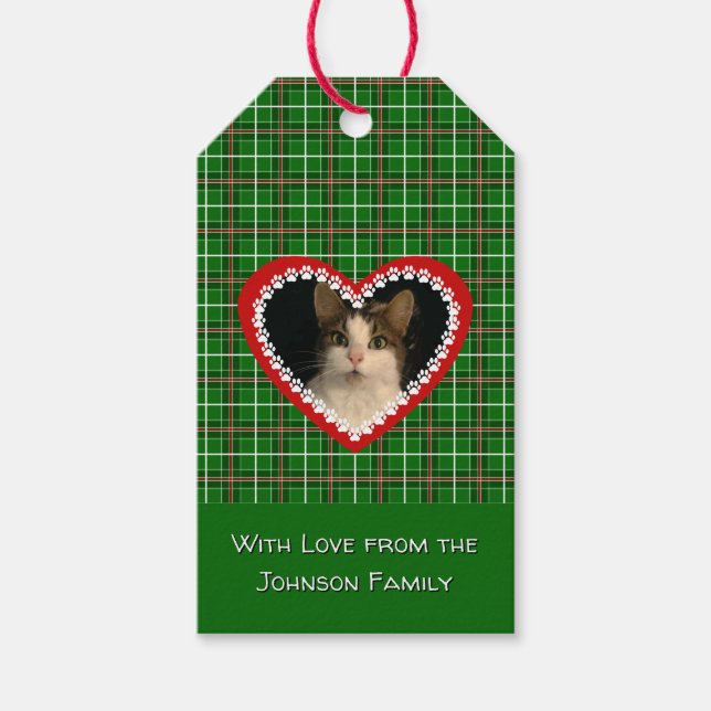 Foto på husdjur för julkontroll presentetikett (Framsidan)