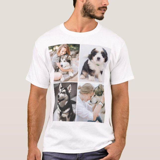Foto på husdjur x4 för Anpassningsbar T Shirt (Framsida)