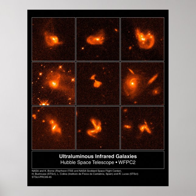 Foto på Infared Galaxies Hubble Telescope Poster (Framsidan)