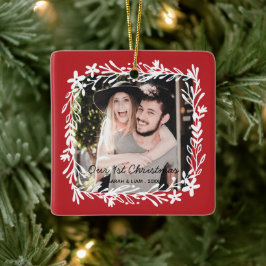 Foto på jordbrukshuset i Rustic land i första julk Julgransprydnad Keramik