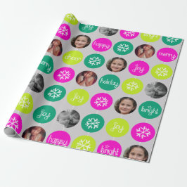 Foto på julfamiljen Snowflake Bauble mönster Presentpapper