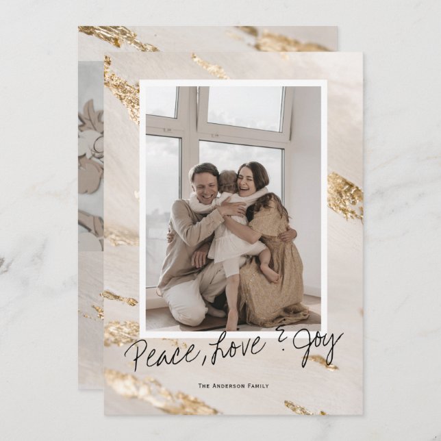 Foto på Julhälsningar julfamilj Julkort (Fram/baksida)