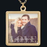 Foto på kärlek och miniatyrdiagram guldpläterat halsband<br><div class="desc">Elegant och perfekt för enkel fotodesign i personligen för mors dag,  som bröllop- eller jubileumsgåva,  studenten-gåva osv.</div>