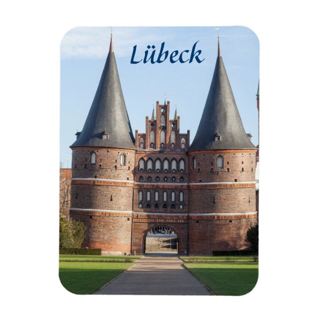 Foto på Lübeck Holstentor Grind Magnet (Vertikal)