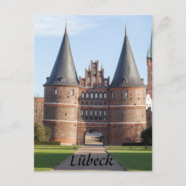 Foto på Lübeck Holstentor Grind Vykort (Framsida)