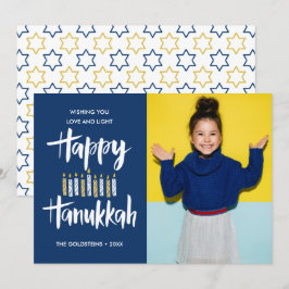 Foto på Lycklig Hanukkah Candles Blue Helgdagars Inbjudningar