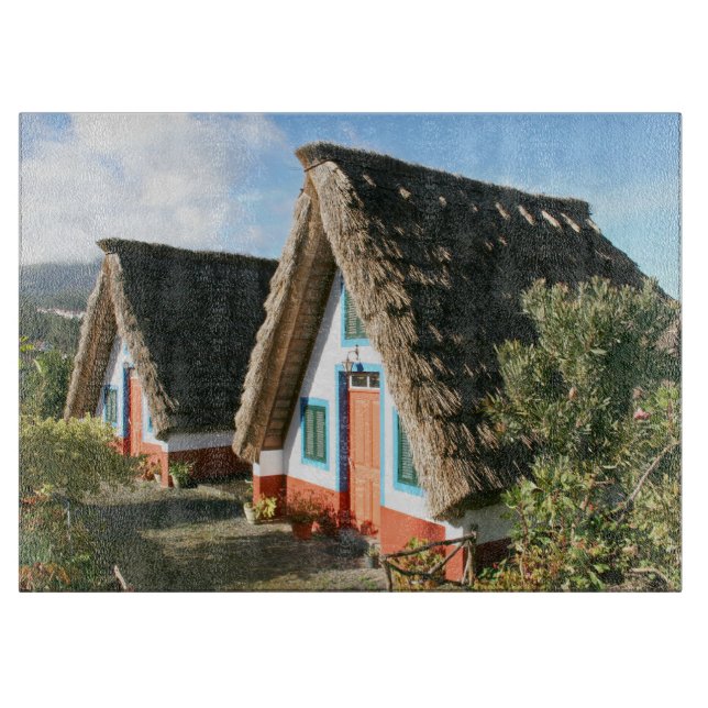 Foto på Madeira med Santanas typiska hus (Framsidan)