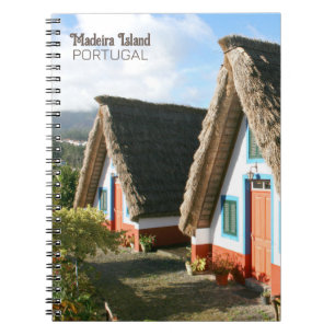 Foto på Madeira med typiska hus, Portugal Anteckningsbok