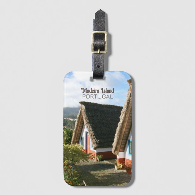 Foto på Madeira med typiska hus, Portugal Bagagebricka (Framsida vertikal)