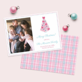 Foto på Merry and Bright Rosa Teal God jul Julkort