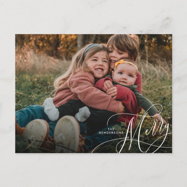 Foto på minimal Helgdag för merry-skript Vykort (Framsida)