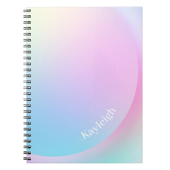 Foto på Mjuk Pastel Rainbow-övertoning Anteckningsbok (Framsidan)