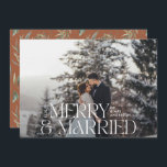 Foto på modern botanisk Elegant med heliga och gif Julkort<br><div class="desc">Motiv,  modernt,  botaniskt typografiskt platta God jul-helgdag med ett modernt,  naturligt terracotta-vattenfärg.</div>