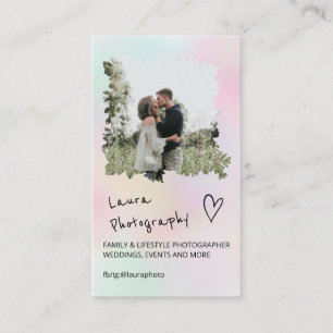 Foto på modern bröllop-fotopastor blommigt 2 visitkort