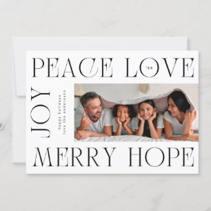Foto på Modern Elegant Brev MERRY JOY PEACE KÄRLEK Julkort