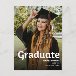 Foto på Modern Guld tassel Class 2024 Studenten Meddelande Vykort