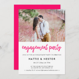 Foto på modern kalligrafi-förlovningsfest inbjudningar