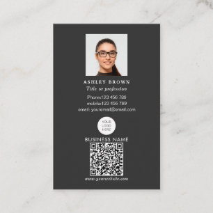 Foto på modern logotyp för Qr-kodskannerbar stre Visitkort