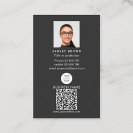 Foto på modern logotyp för Qr-kodskannerbar streck Visitkort