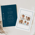 Foto på Modern Navy Blue Pub Mitzvah-inbjudan till Inbjudningar<br><div class="desc">Mazel tov vid detta speciella tillfälle! Gör er sons ceremoni i Pub Mitzvah och party speciell med denna minimalistiska typografi mörk marin blå och vit inbjudan med många-fotografi baksida. OBS! Om du vill mata in Hebrew brev måste du kopiera och klistra in hebretexten i fält för Hebrew namn (t.ex. kan...</div>