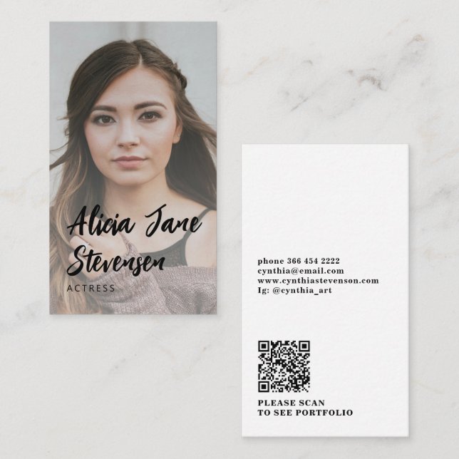 Foto på modern professionell för QR CODE Visitkort (Fram/baksida)
