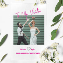 Foto på Modern Script Shock rosa Valentine Anpassn