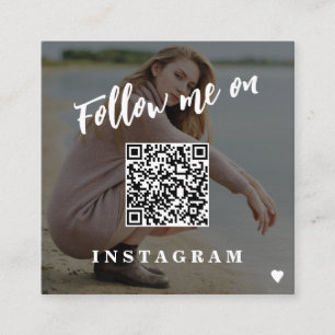 Foto på Modern social media QR CODE-anpassningsbar Fyrkantigt Visitkort