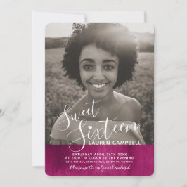 Foto på modern sweet sixteen av röd rosa inbjudningar
