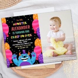 Foto på Monster Birthday Ballons Färg Ballons Inbjudningar