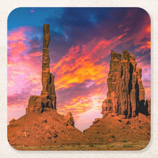 Foto på Monument valley Underlägg Papper Kvadrat (Framsidan)