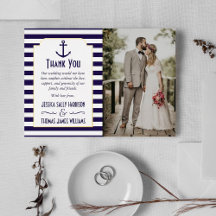 Foto på Nautisk marin och vit Rand Anchor Bröllop