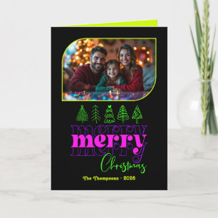 Foto på Neon Glow Hand plockade God jul Helgkort