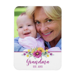 Foto på nya Grandma Elegant Flowers Magnet