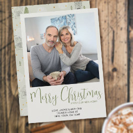 Foto på nytt Gräs Träd Doodle God jul Julkort