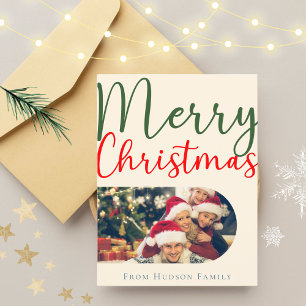 Foto på Önskemål i färgad God jul Arch-familj Vykort