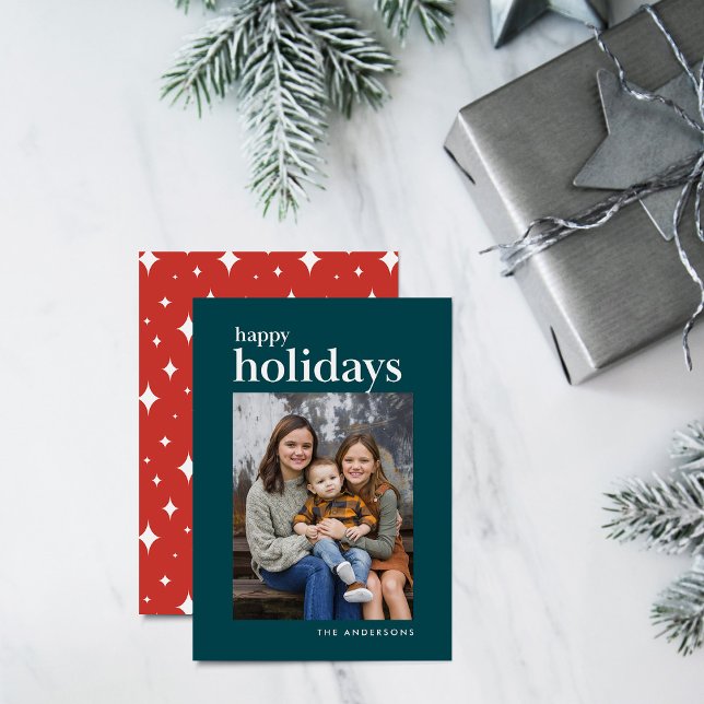 Foto på Orange och skalning av serif Glad helg Julkort (Skapare uppladdad)