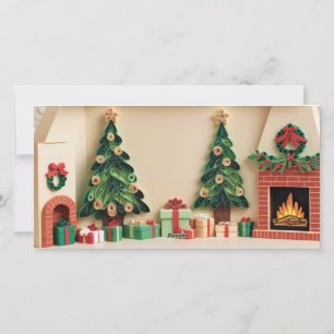 Foto på Pappert Quilling-julkort för papperskorgar Julkort