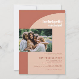 Foto på Peach terracotta arch Bachelorette helg Inbjudningar