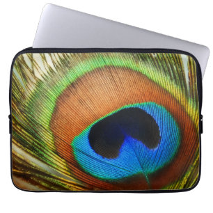 Foto på Peacock Feather Close-up Laptop Fodral
