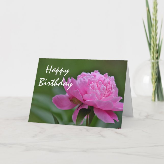 Foto på peony-blomma kort (Framsida)