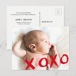 Foto på Personlig XOXO Valentines Baby Meddelande Vykort