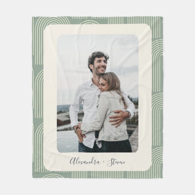 Foto på Personligen contemporary Arch Line Art Sag Fleecefilt (Framsidan)