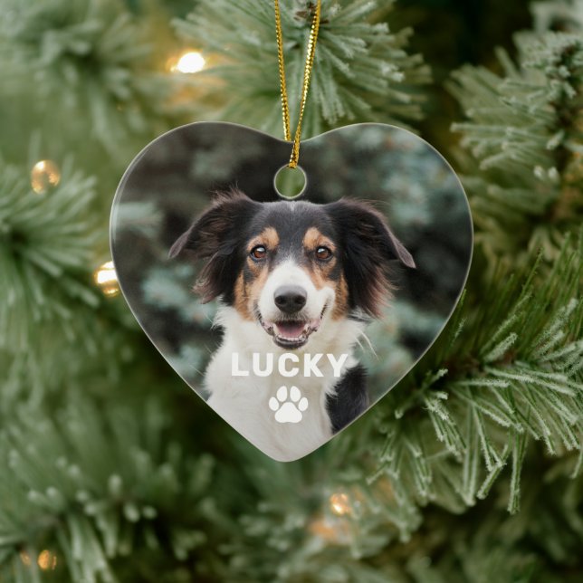 Foto på Personligen hund ritstift Julgransprydnad Keramik (Träd)