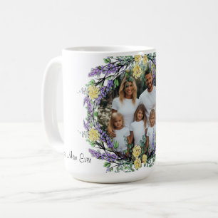 Foto på personligen Lavender eucalyptus gul ros Kaffemugg