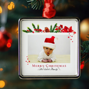 Foto på Personligen Ram, vacker jul Julgransprydnad Metall