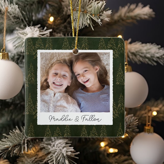 Foto på Personligen Winter Träd Dubbla Sided  Julgransprydnad Keramik (Skapare uppladdad)